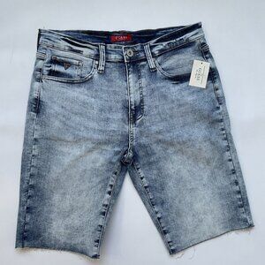 Guess Men's Slim Blue Denim Shorts Super Stretch Comfort Size 40